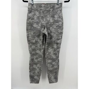 SPANX‎ Stretch Twill Ankle Cargo Pants Pull On Women's M Gray Camo